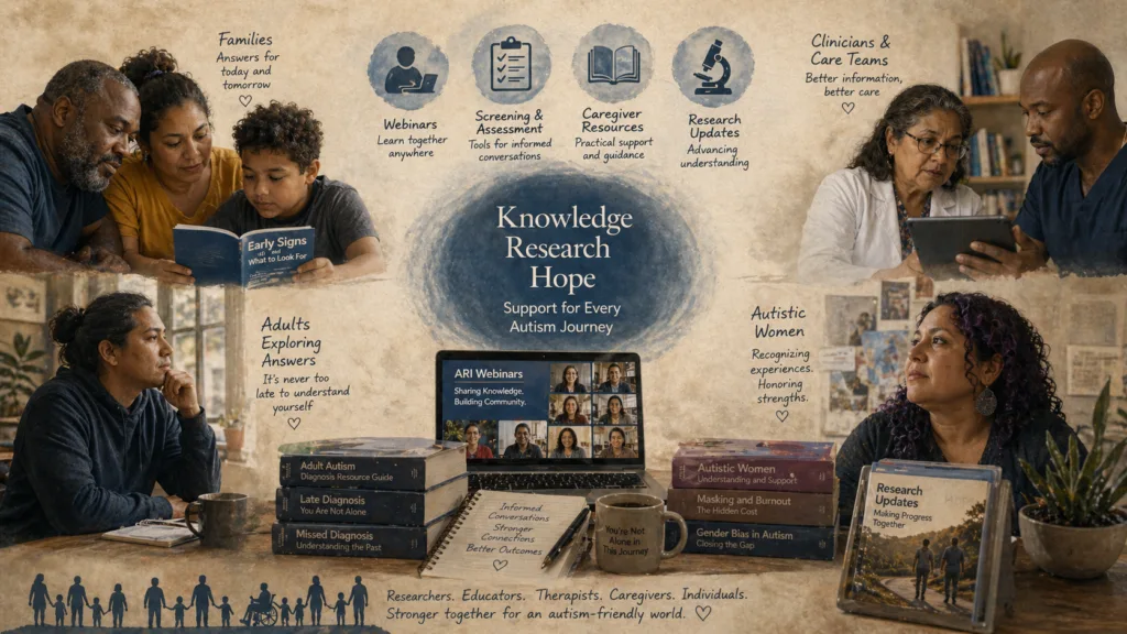 Autism Research Institute FAQs shown through families, adults, clinicians, and shared learning resources
