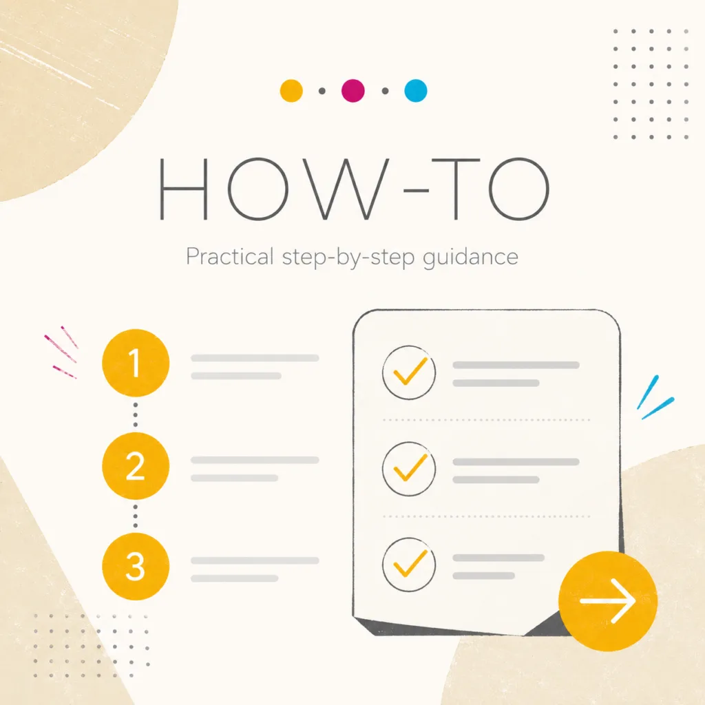 Searching4Good how-to graphic with step sequence and checklist panel